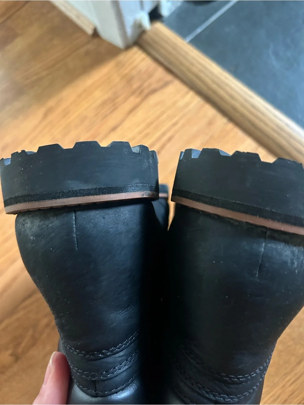 Timberland Black Leather Lace-Up Boots